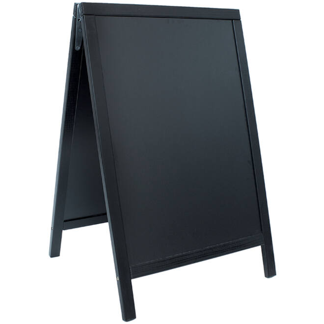 Stoepbord Securit 55x85x3cm zwart hout