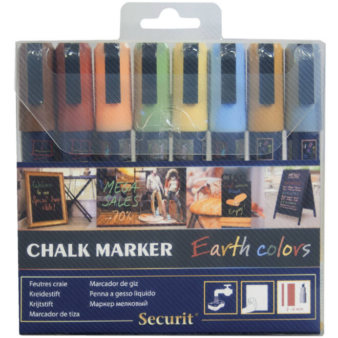 Krijtstift Securit SMA-510 schuin ass 2-6mm blister à 8st