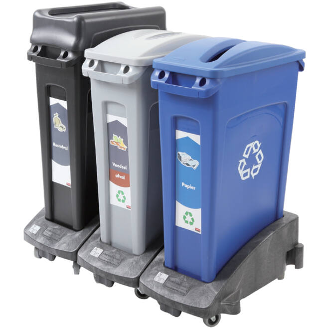Onderstel Rubbermaid Slim Jim zwart