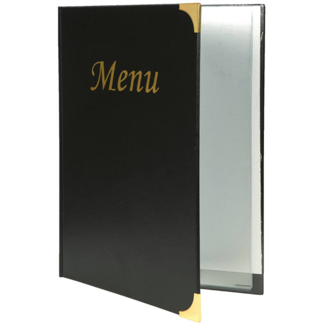 Menukaart Securit a4 4x2tas zwart