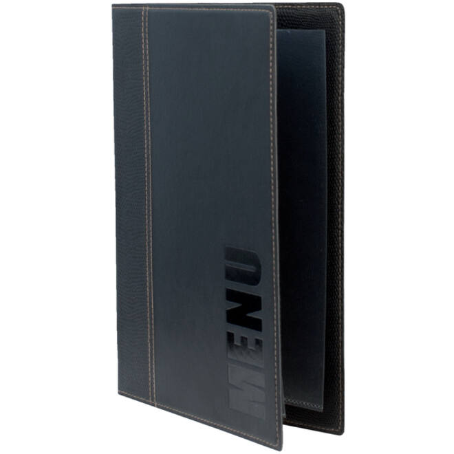Menukaart Securit Trendy A5 1 x 2 tassen zwart