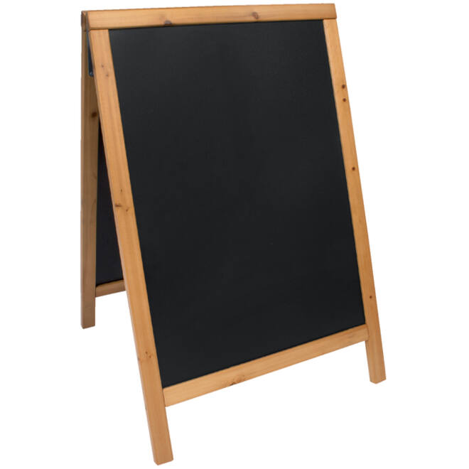 Stoepbord Securit 55x85x3cm teak hout