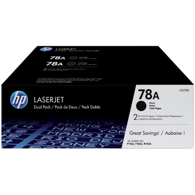 Tonercartridge HP CE278AD 78A zwart 2x