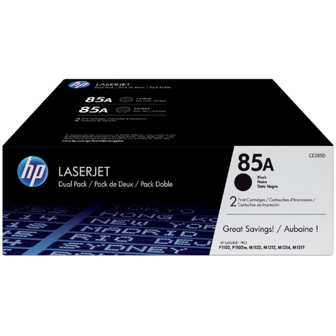 Tonercartridge HP CE285AD 85A zwart 2x