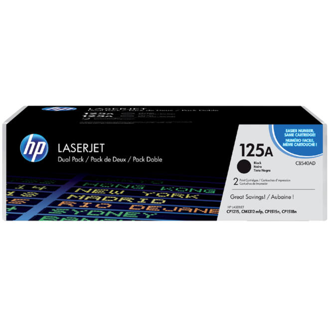 Tonercartridge HP CB540AD 125A zwart 2x