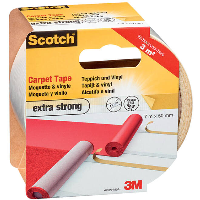 Plakband Scotch tapijt 50mmx7m dubbelzijdig extra strong