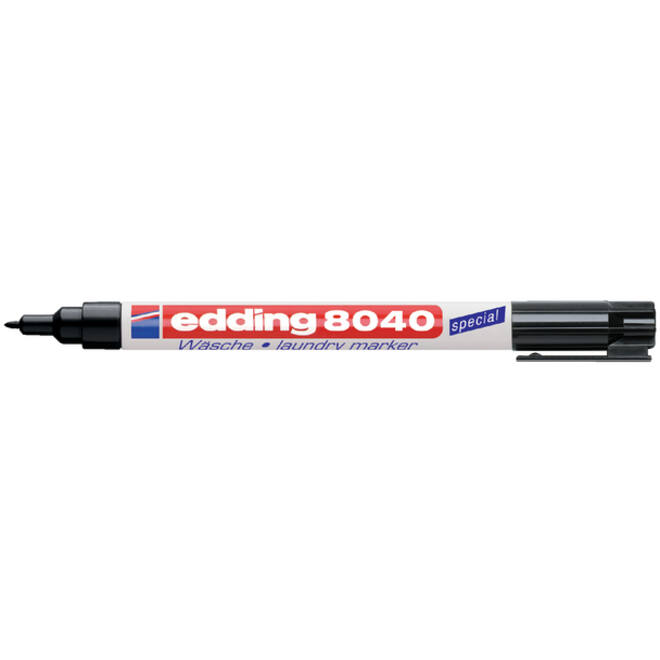 Viltstift edding 8040 wasgoed rond 1mm zwart