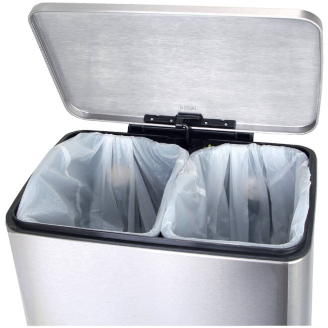 Afvalbak EKO E-Cube pedaalemmer 9+10liter RVS