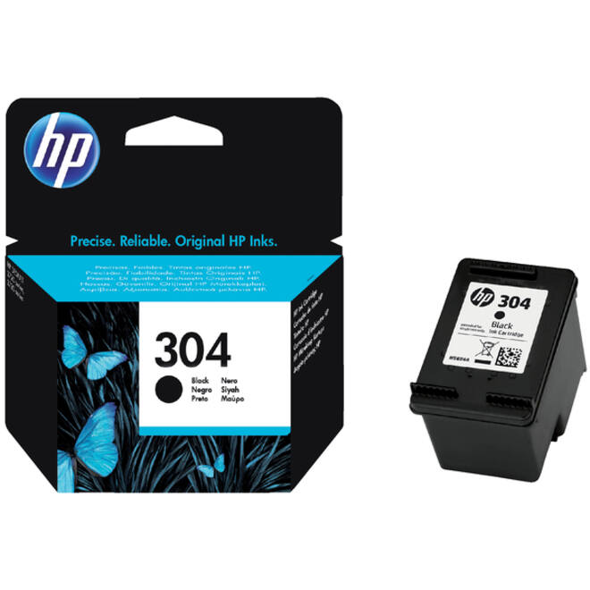Inktcartridge HP N9K06AE 304 zwart