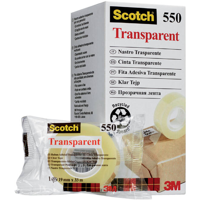 Plakband Scotch 550 19mmx33m transparant