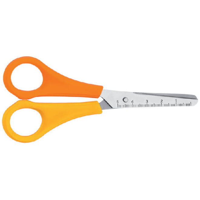 Kinderschaar Westcott 130mm ronde punt linkshandig geel/oranje
