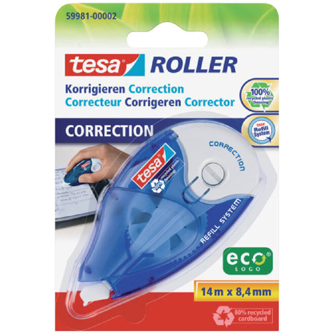 Correctieroller tesa® ecoLogo® 8,4mmx14m navulbaar op blister