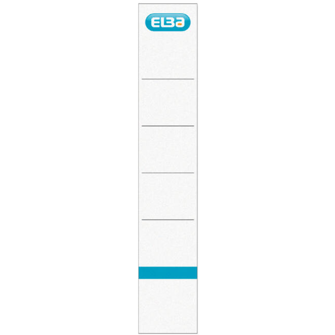 Rugetiket Elba smal 34x190mm zelfklevend wit/blauw