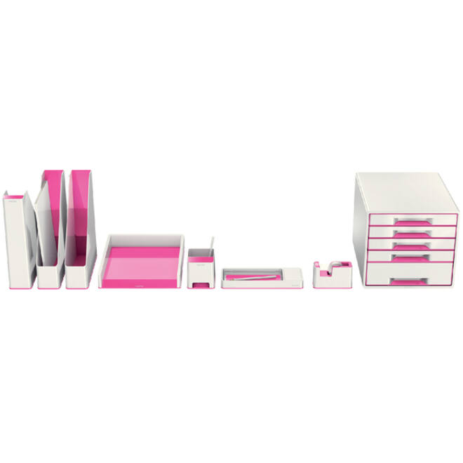Brievenbak Leitz WOW wit/roze