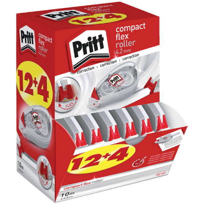 Correctieroller Pritt compact flex 4.2mmx 10m doos à 12+4 gratis