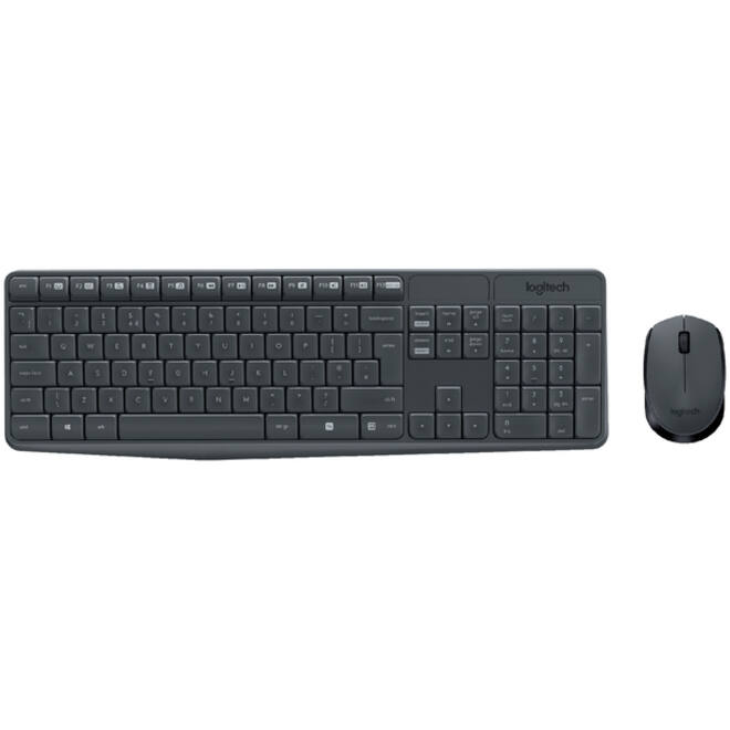 Toetsenbord Logitech MK235 Qwerty +muis zwart