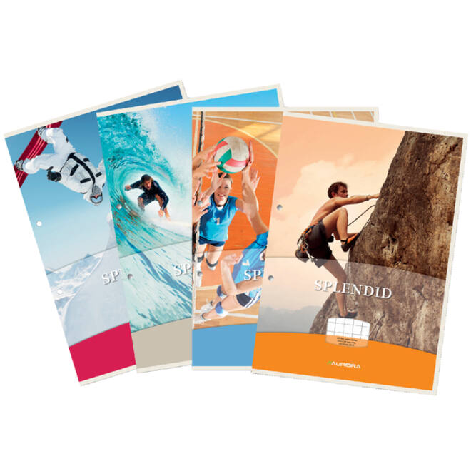 Cursusblok Aurora A4 ruit 10x10mm 2-gaats 200 pagina's 70gr
