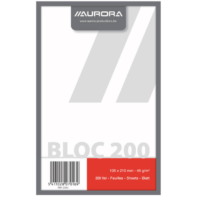 Kladblok Aurora 135x210mm blanco 200 vel 45gr