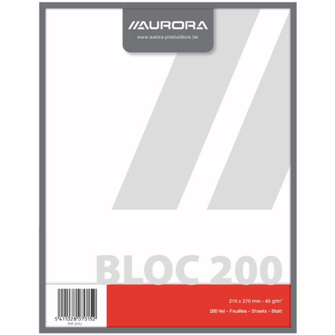 Kladblok Aurora 210x270mm blanco 200 vel 45gr
