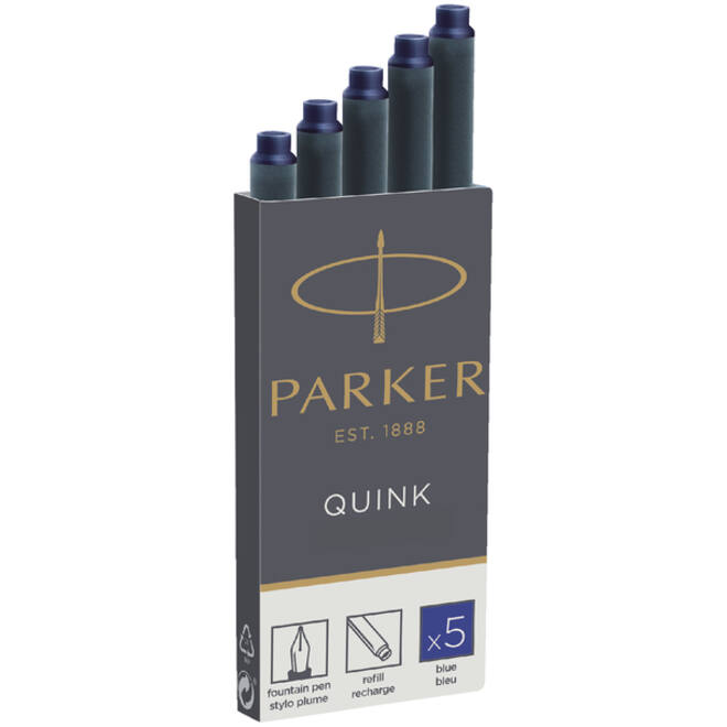 Inktpatroon Parker Quink permanent blauw pak à 5 stuks