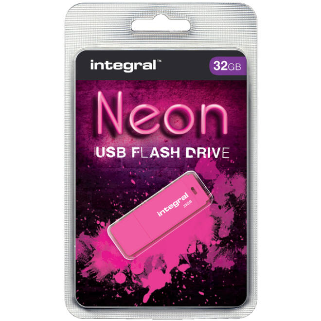 USB-stick 2.0 Integral 32GB neon roze