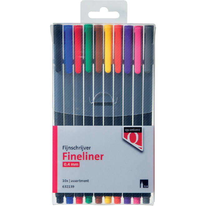 Fineliner Quantore assorti blister à 10 stuks