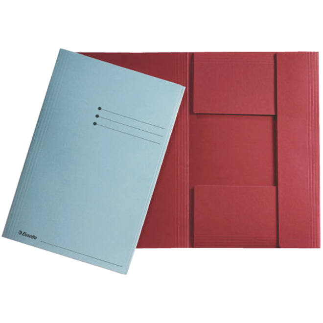 Dossiermap Esselte folio 3 kleppen manilla 275gr rood
