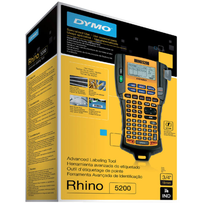 Labelprinter Dymo Rhino 5200 industrieel abc 19mm geel
