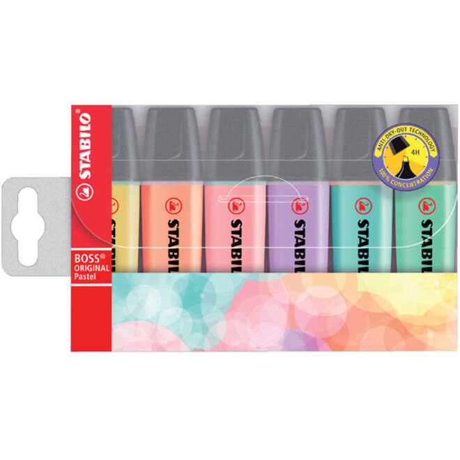Markeerstift STABILO BOSS Original 70/6 pastel assorti etui à 6 stuks