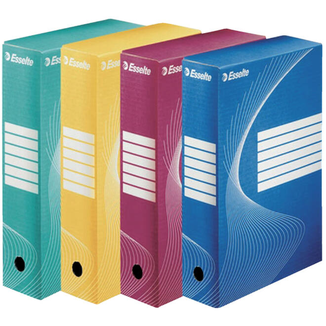 Archiefdoos Esselte Boxycolor 80mm 250x352mm wit (25)