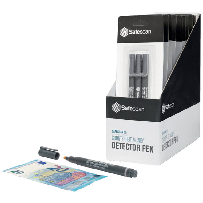 Valsgeld detectiepen Safescan 30 grijs blister à 3 stuks