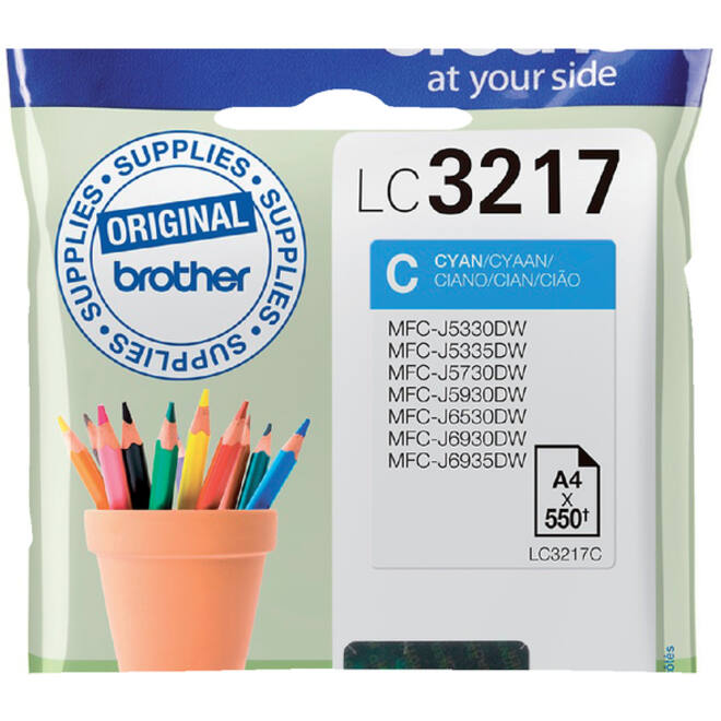 Inktcartridge Brother LC-3217C blauw