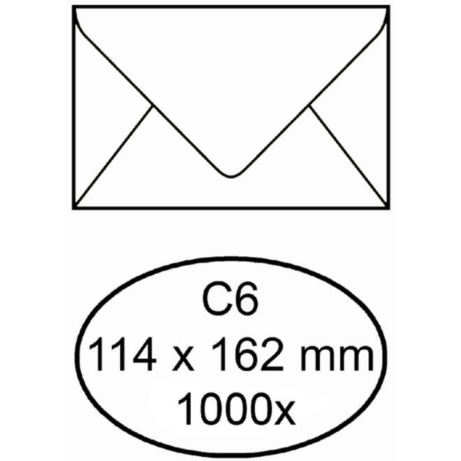Envelop IEZZY bank C6 114x162mm gegomd wit