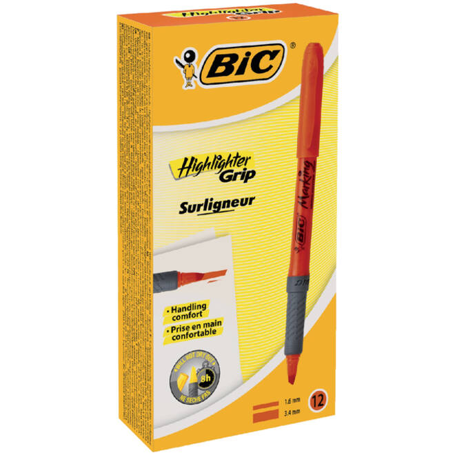 Markeerstift Bic brite liner grip oranje