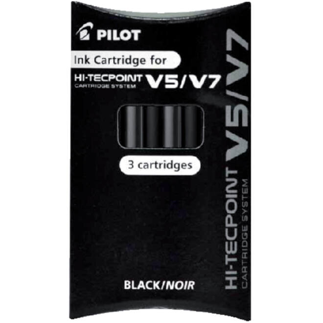 Inktpatroon PILOT Begreen Hi-Tecpoint V5/V7 zwart set à 3 stuks