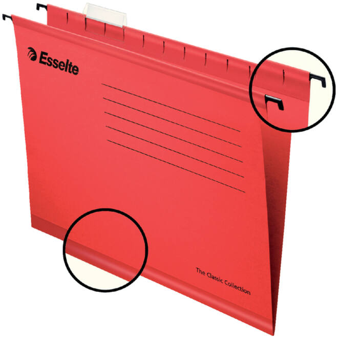 Hangmap Esselte Classic folio V-bodem 382x240mm rood