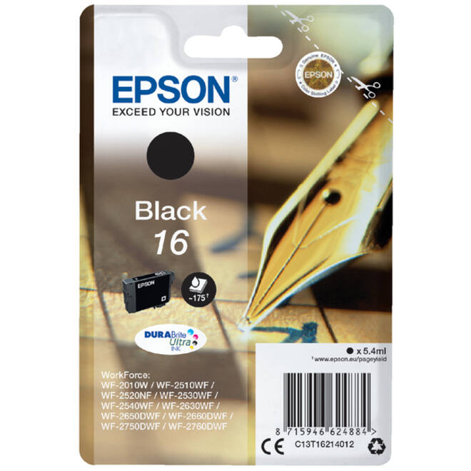 Inktcartridge Epson 16 T1621 zwart