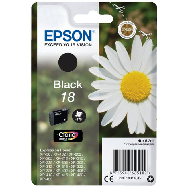 Inktcartridge Epson 18 T1801 zwart