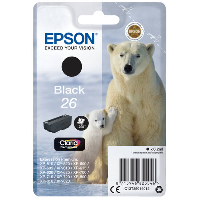 Inktcartridge Epson 26 T2601 zwart