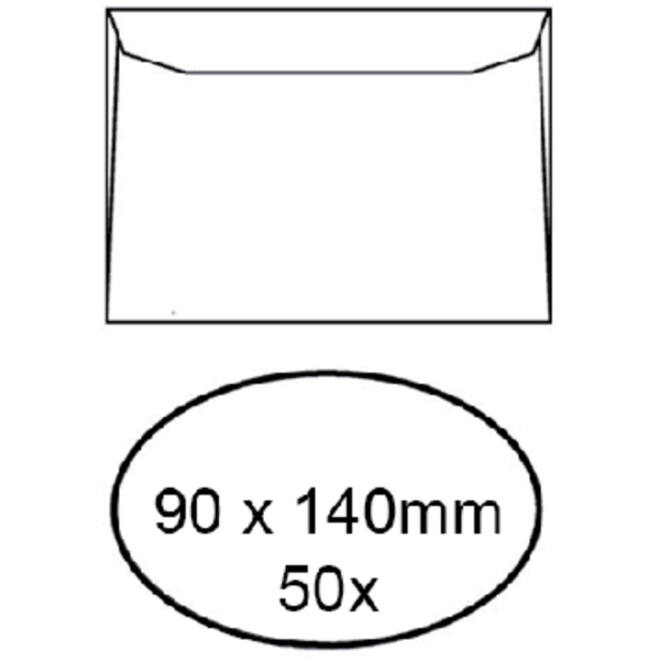 Envelop Quantore voor visitekaartjes 90x140mm 95gr wit 50st.