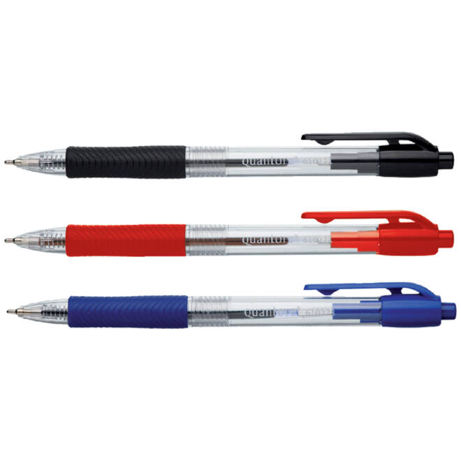 Balpen Quantore Grip drukknop zwart medium