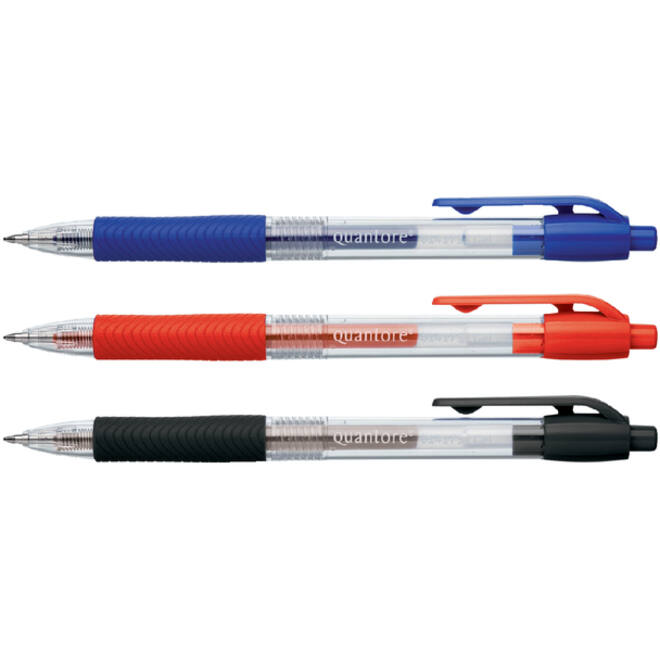 Gelschrijver Quantore grip drukknop 0.7mm blauw