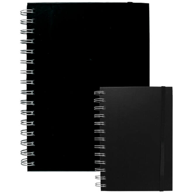 Notitieboek Quantore A6 spiraal lijn 192blz 80gr zwart