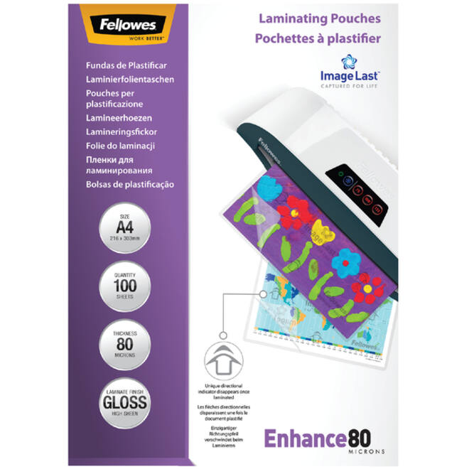Lamineerhoes Fellowes A4 2x80micron glans 100stuks