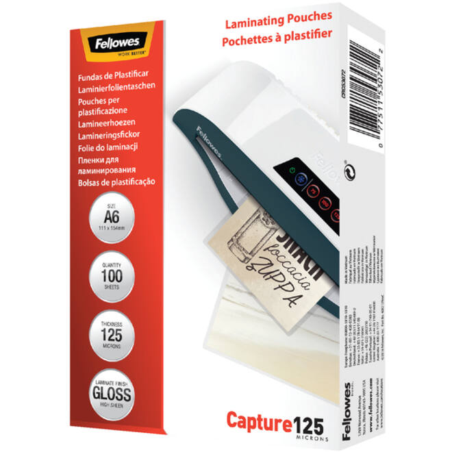 Lamineerhoes Fellowes A6 2x125micron glans 100stuks