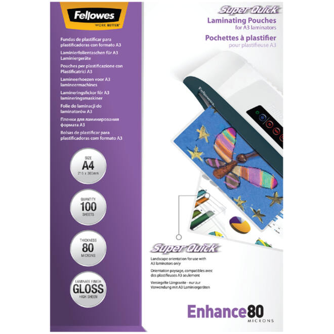 Lamineerhoes Fellowes A4 Superquick 2x80micron 100stuks