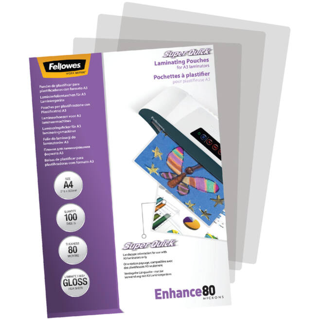 Lamineerhoes Fellowes A4 Superquick 2x80micron 100stuks
