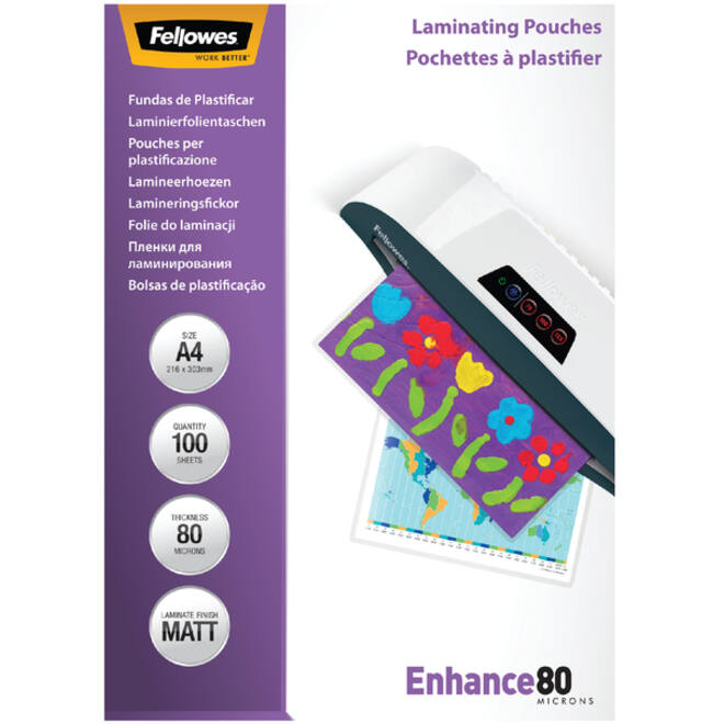 Lamineerhoes Fellowes A4 2x80micron mat 100stuks
