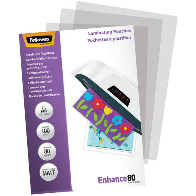 Lamineerhoes Fellowes A4 2x80micron mat 100stuks