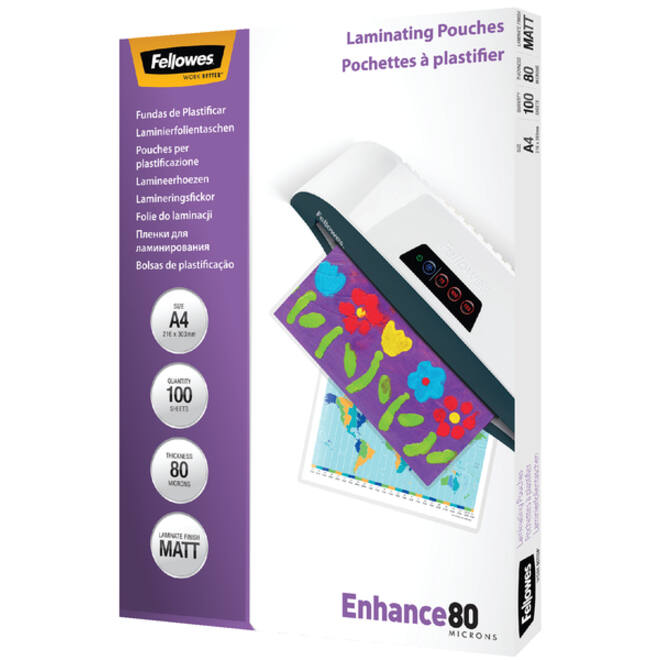 Lamineerhoes Fellowes A4 2x80micron mat 100stuks